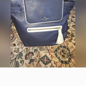 Kate Spade Midnight Blue Pebbled Backpack